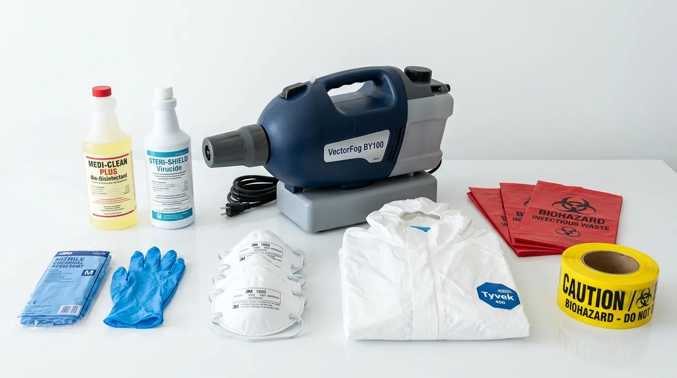 Professional biohazard remediation crew working in Charles Village