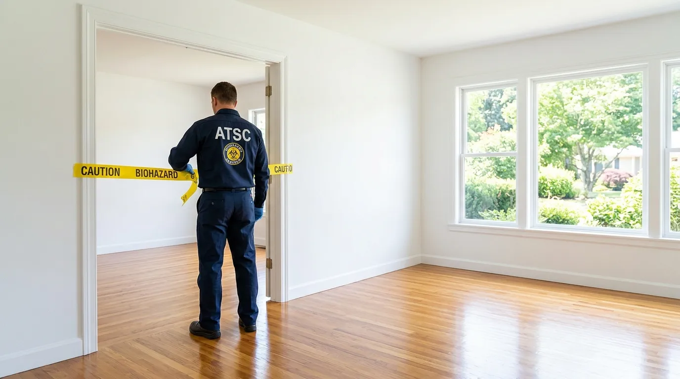 Certified biohazard cleanup crew performing Decomposition Cleanup in Charles Village